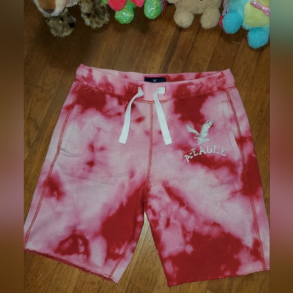 American Eagle Red Tie-Dye Shorts - Picture 2 of 12